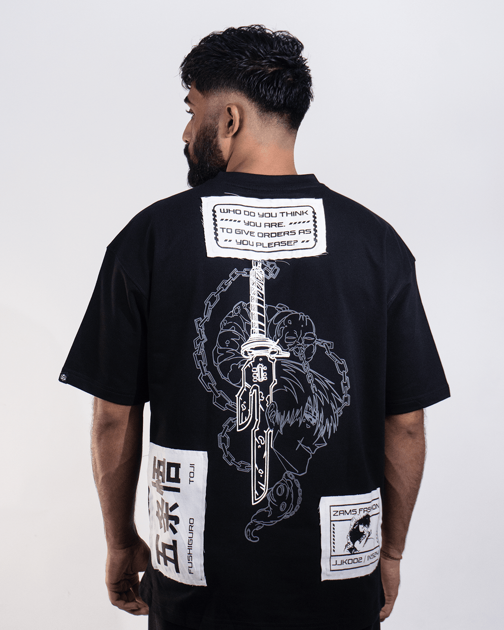 Toji 002 / JJK / Patched Oversized T-Shirt ZAMS
